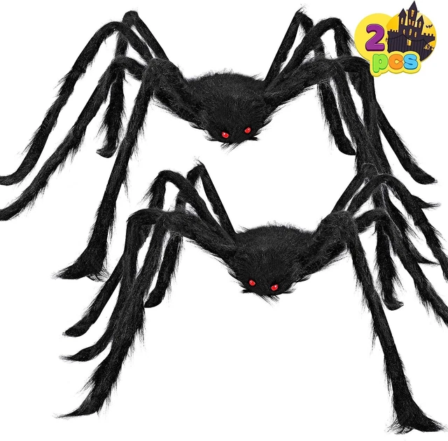 JOYIN 2 PACK 47‘’ Halloween Realistic Hairy Spiders Set, Halloween