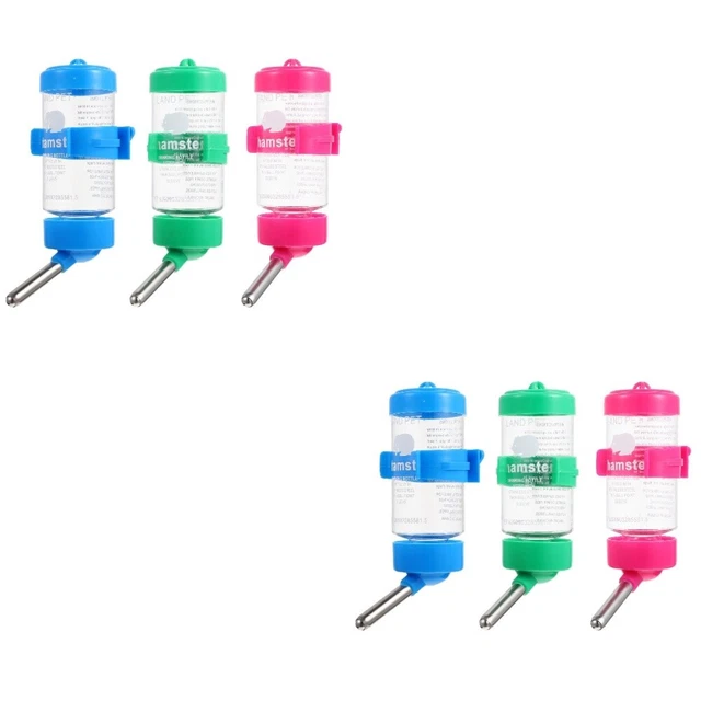 6 Pcs Elevated Dog Feeder Pet Water Fountain Rabbit Waterer Drinking Bottle