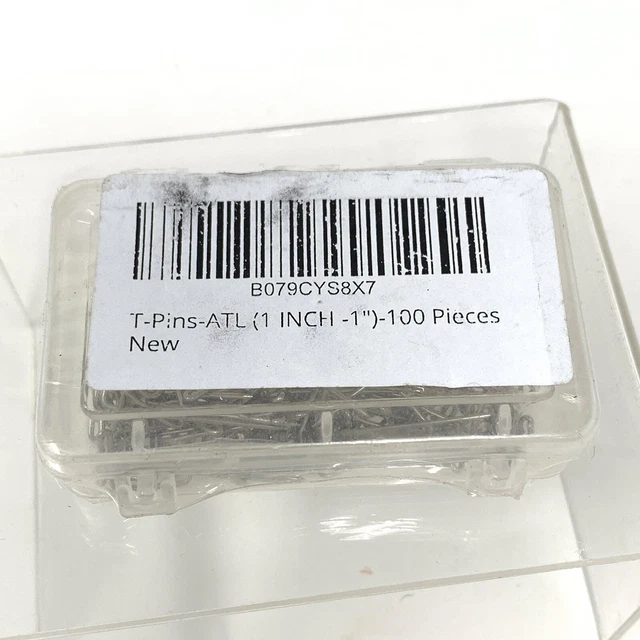 T Pins acero niquelado de 1" de largo para costura y artesanía caja de 100 unidades