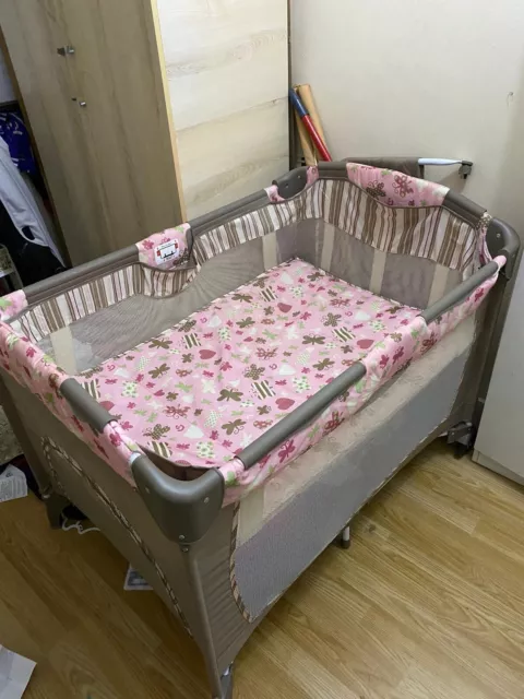 3 IN 1 Portable Baby Travel Cot Crib Foldable Playpen Infant Bassinet Bed Cot