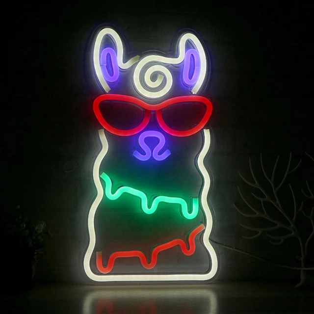 3D LED LAMP Decoration Neon Lighting Sign Alpaca Night Child £29.39