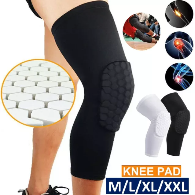 Knee Leg Long Sleeve Protector Support Brace Honeycomb Pad Basketball Crashproof