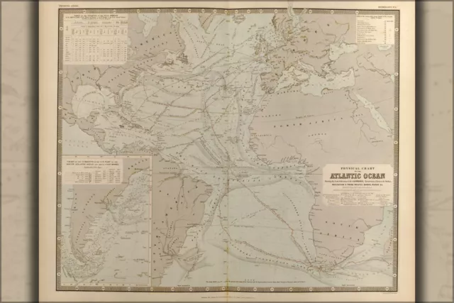 Poster, Many Sizes; Map Of Atlantic Ocean 1848