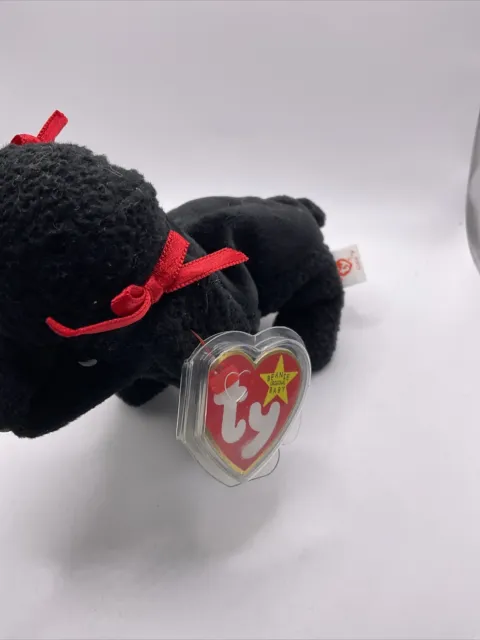 TY Beanie Babies Gigi  The Black Poodle Dog With Tag In Plastic Protector 1998 B 3
