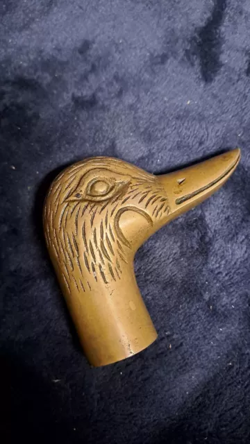 Vintage Brass Ducks Head Walking Cane Head