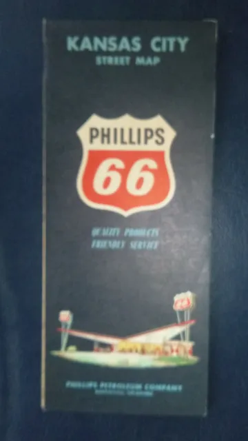1963 Kansas City street  map Phillips 66  oil  gas Missouri Prairie Village