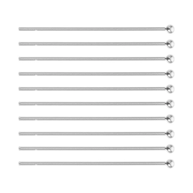 10 Pcs Earring Charms Scalp Needle Silver Bracelet DIY Head Pin