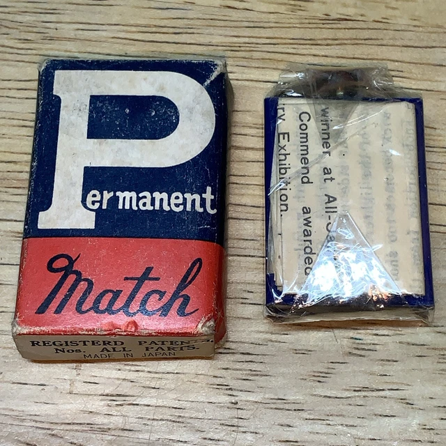 VINTAGE 1970'S PURPLE Mitsugiri Permanent Match Japan Lighter Sealed