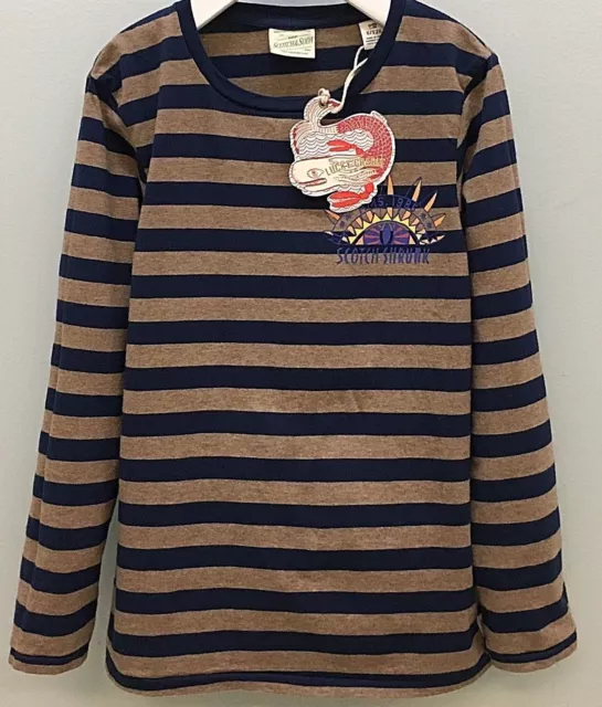 SCOTCH SHRUNK BY SCOTCH & SODA NWT Boys Sizes 6 & 8  L/S Blue Striped T-Shirt