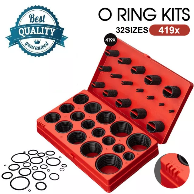 419pc Rubber O Ring Set / Kit Metric Sizes Garages / Plumbing New