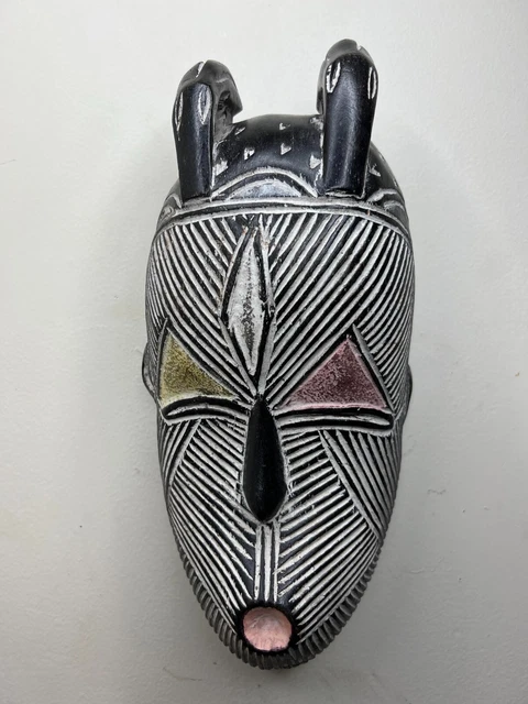 Hand carved Songye mask home decor collectors office decor African art 12" X 6"