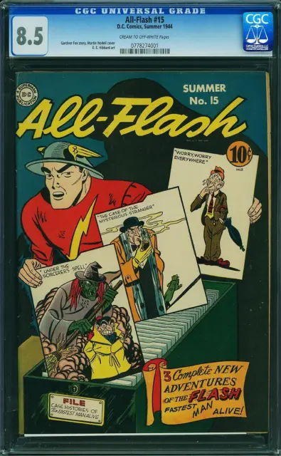 ALL FLASH COMICS #15 CGC 8.5 VFN+ Golden Age 1944 HIGH-Grade Copy  Lower PRICE