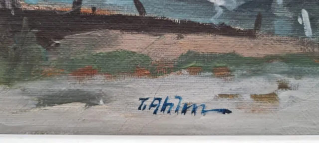 schönes Ölgemälde mit Rahmen Malerei Oil Painting Boot Seefahrt Meer Landschaft 2