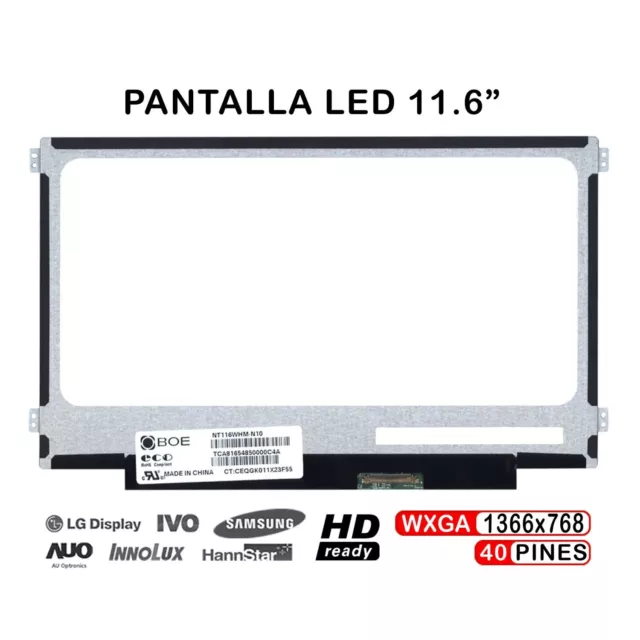 Pantalla Led De 11.6" Para Portátil Nt116Whm-N10 B116Xtn04.0 Display