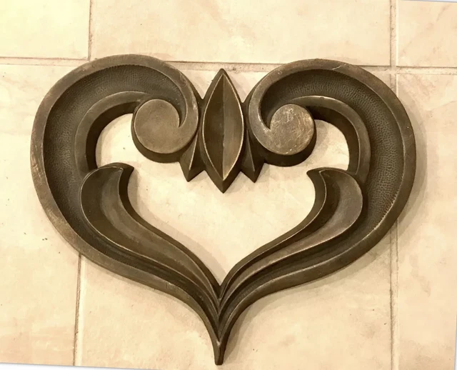 Pair Of Monumental Vintage Bronze Architectural Fleur de Lis Style Decorations