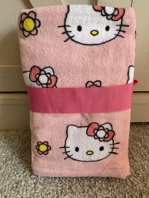 New Hello Kitty Flowers Pink Spring Tulips Hand Towels Set Of 2