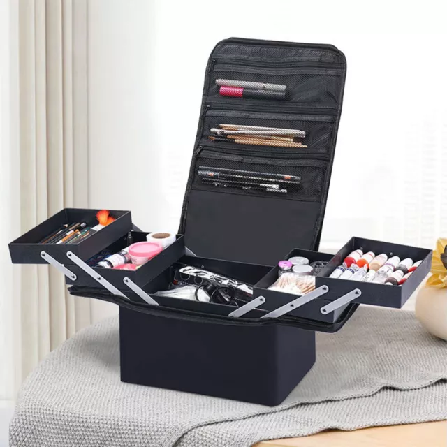 Extra Large Vanity Case Beauty Box Make up Jewelry Cosmetic Nail Storage Box UK