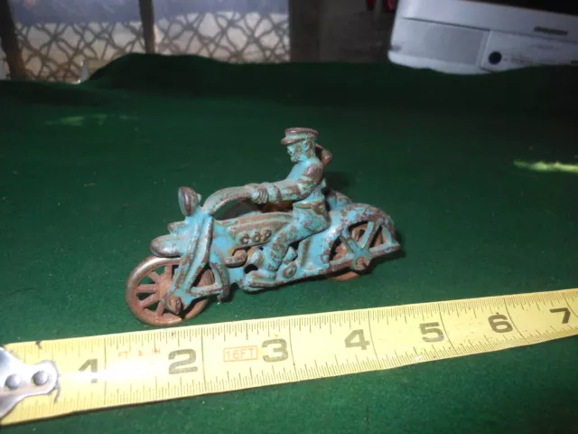 Antique Cast Iron Hubley COP Motorcycle with Sidecar All Original