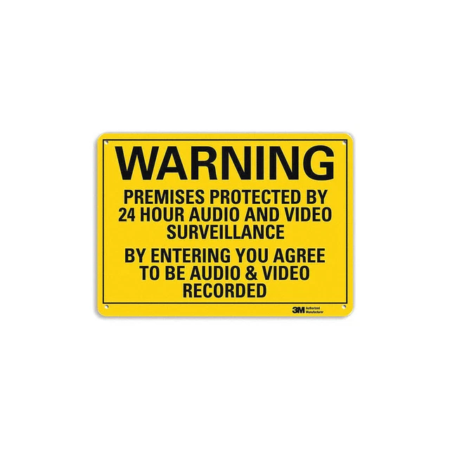 LYLE U6-1200-NA_14x10 Warning Sign,10 in x 14 in,Aluminum