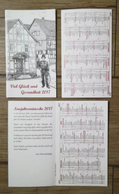1 x Kaminkehrer Schornsteinfeger Jahreskalender 2017 Neujahrswünsche