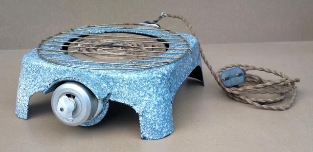 Ancien réchaud SINEL émaillé bleu blanc déco vintage camping old