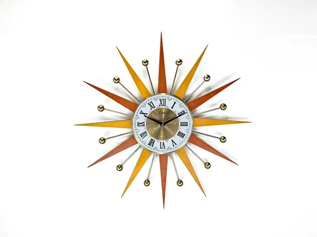 Horloge Murale Acctim Starburst Argent 21767 - Quartz - Boîte Abîmée, Horloge Neuve
