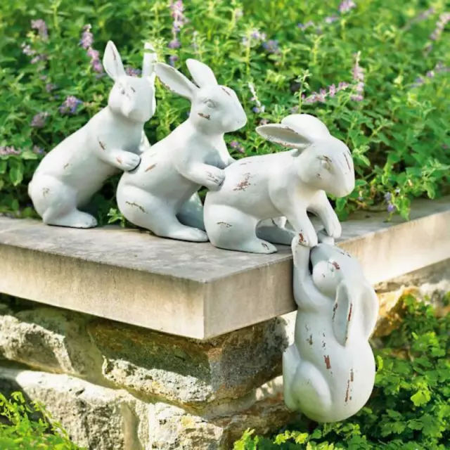 Rabbit Statue Saved By A Hare Sculpture Bunny Sculptures Cute Home Decor Gift
