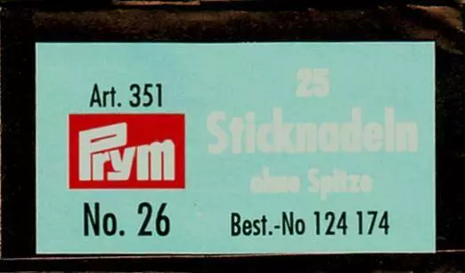 Sticknadeln ohne Sp. ST 26 0,60 x 34 mm silberfarbig, Packung mit 25St, 124174,