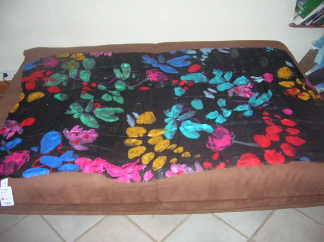 Étole / Foulard / Paréo Salsa Imprimé Fleurs - Grande Taille - Occasion En Parfait état