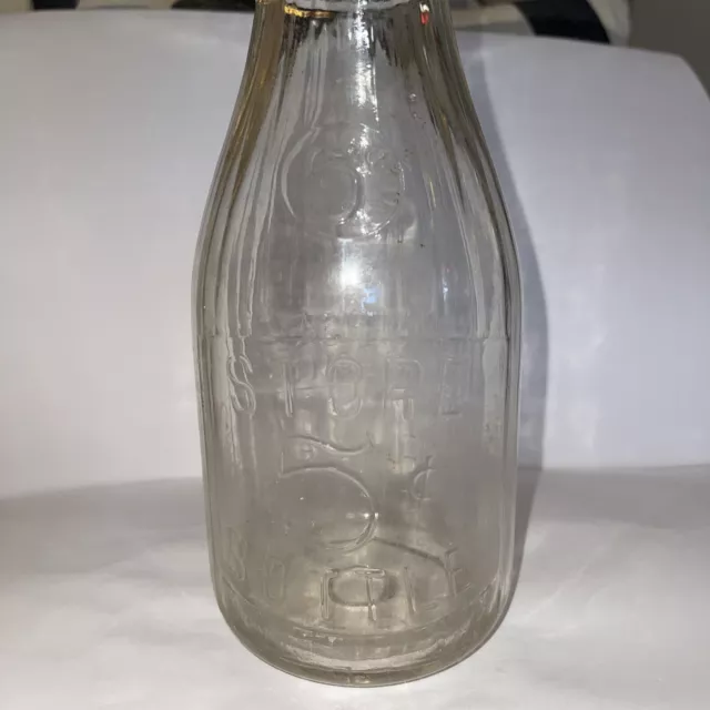 Universal Store Glass Milk Bottle • 1QT USA