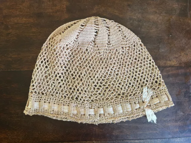 Antique Victorian/Edwardian Bouduoir Hand Crochet Dust/Night Cap Boudoir Cotton