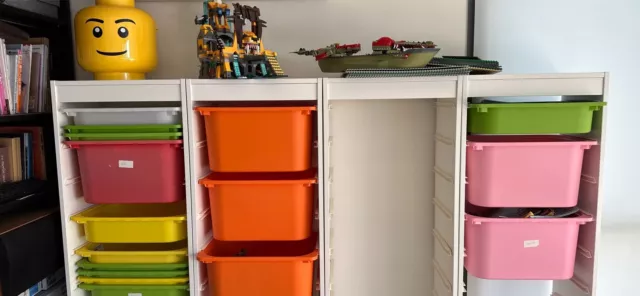 4 X Ikea Trofast storage unit - includes multi colour storage boxes with lids