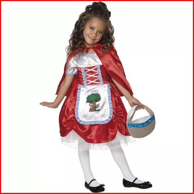 Costume Carnevale Bambina Da Cappuccetto Rosso Vestito Di Halloween Abito Bimba