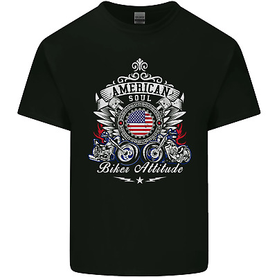 American Biker atteggiamento MOTO AMERICA Cotone da Uomo T-Shirt Tee Top