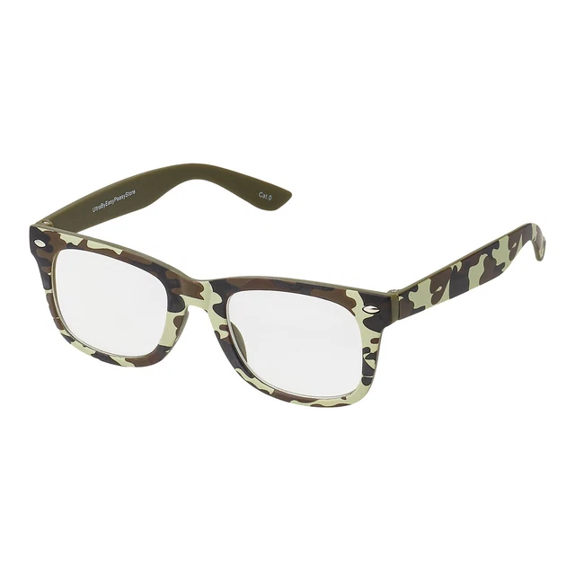 Green Camo Kids Childrens Costume Glasses Fancy Dress Up Boys Girls Fake Clear