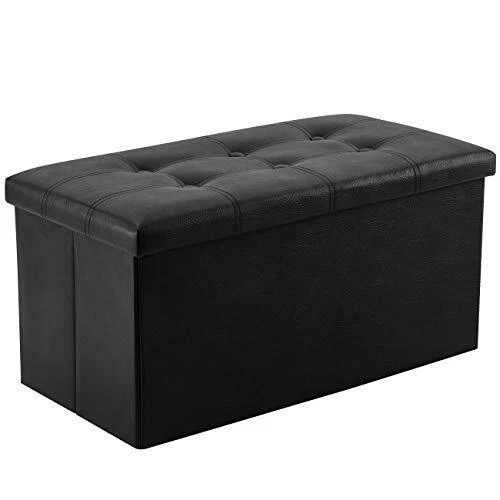 30 inches Folding Storage Ottoman, 80L Storage Bench for Bedroom and Hallway,