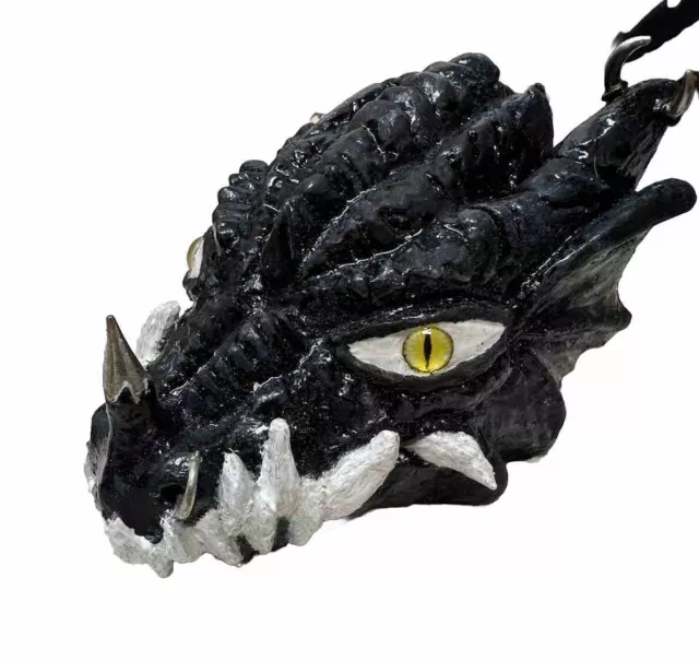 Dragon Head With Glass Eyes Realistic Statue 7x5 Figurine Paper Weight Decor