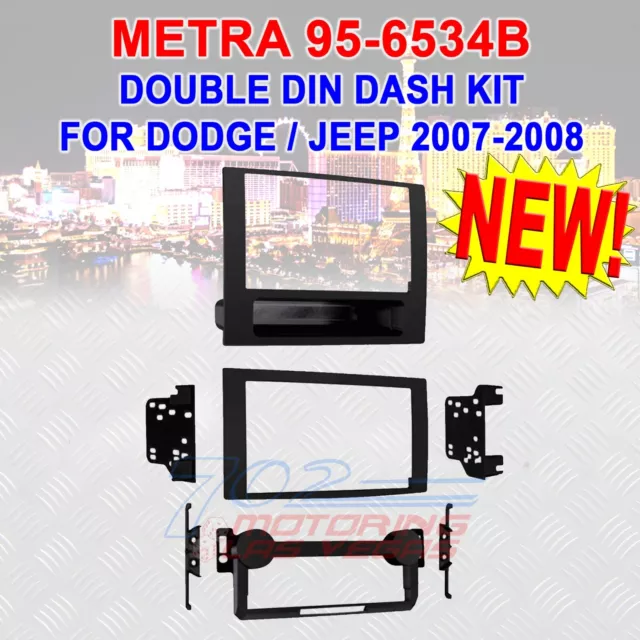 Metra 95-6534B Double Din Car Dash Kit For Select 2007-2008 Dodge/Jeep Vehicles