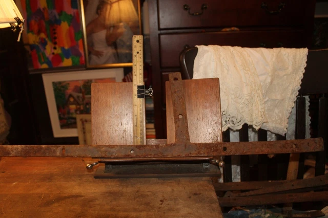 Antique Wrought Iron Blacksmith Made T Strap Hinge Barn Door 32" x 8-1/2"  1/2"
