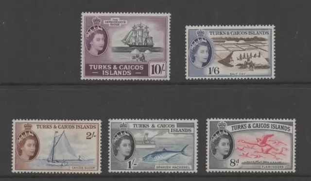 Turks and Caicos Islands stamps x 4  BTW.SG246-250  1s 1/6, 2/-, 10/- LMM