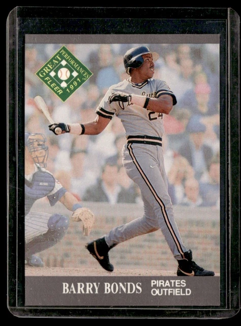 1991 Ultra #391 Barry Bonds Pirates card, featuring a young Barry Bonds in his black and gold uniform