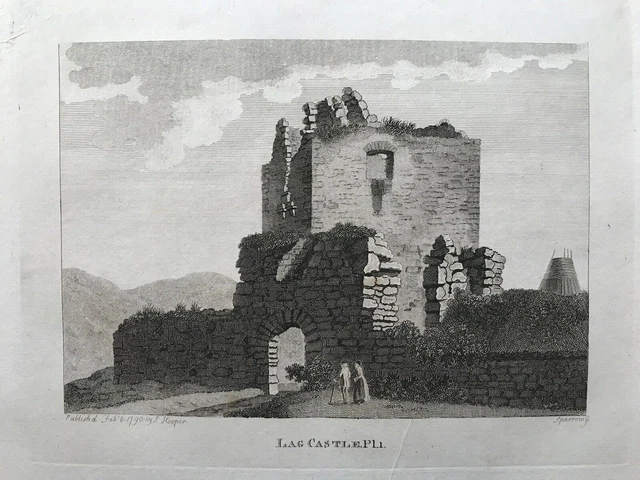 1789 Antique Print: Lag Tower / Castle, Dumfries and Galloway, Scotland by Grose