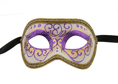 Mask from Venice Colombine Or Civet Purple And Golden for Fancy Dress 1054
