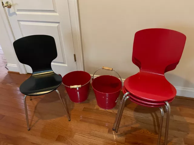 Pottery barn kids chairs (4)  and storage bin (3) set $100.00