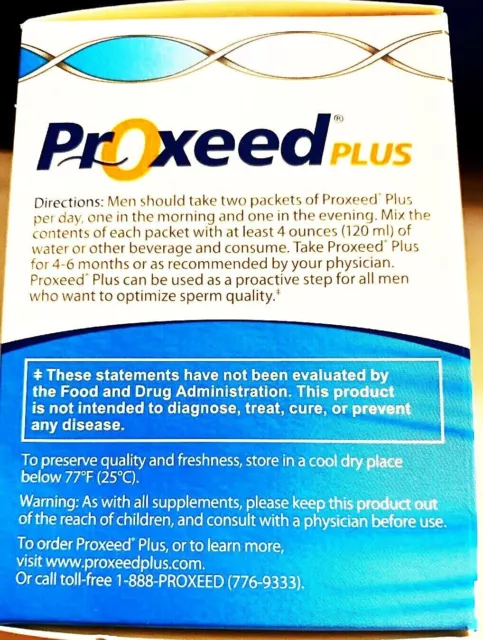 Proxeed Plus Men Fertility Blend Supplement contient 30 sachets