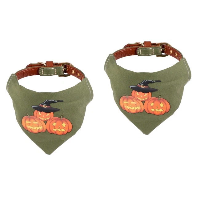 2 stücke Halloween Pet Halsband Kürbis Druck Hund Kragen Abnehmbare Haustier