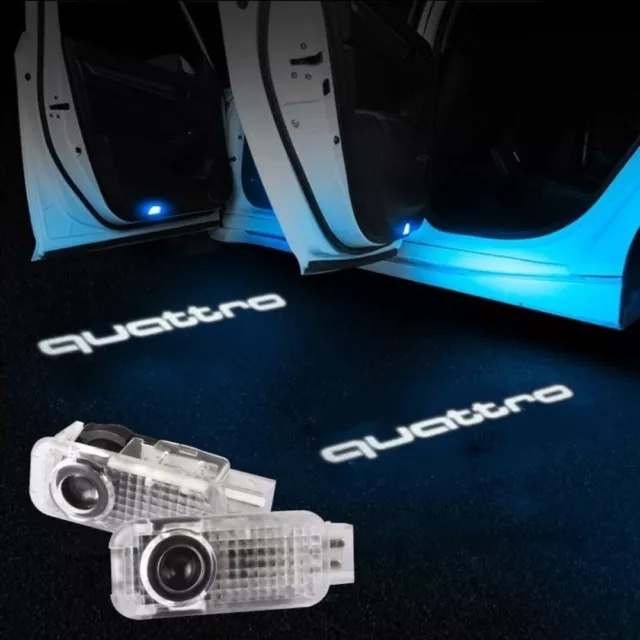 2 Proiettori Logo Audi Luci Led Portiere Sottoporta No Code Error Plug&Play