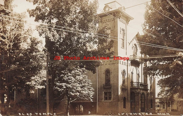 MI, Coldwater, Michigan, RPPC, Elks Temple, Exterior View, Photo