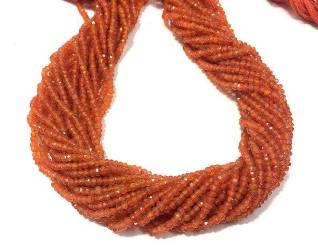 13" AAA cornaline facettes rondelle 3-3,5 mm cornaline pierres précieuses...