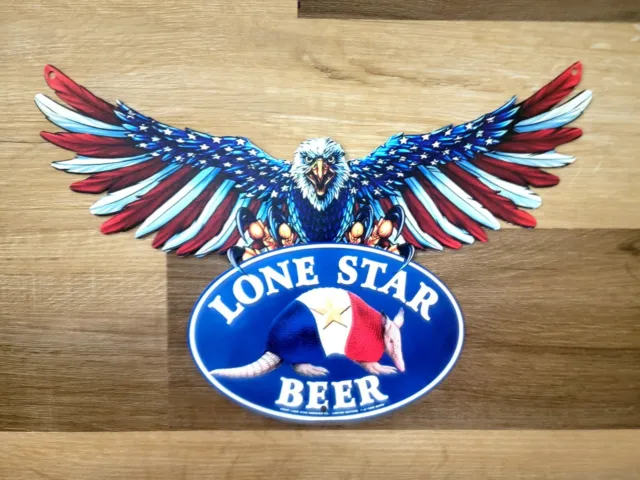 American Eagle Holding Lone Star Beer, Texas Wall Decor Bar Man Cave Metal Sign